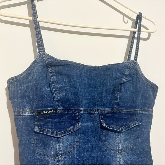 Vintage 90’s Rampage Denim Knee Length Body-con Dress Size 7 - Picture 5 of 7